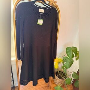 NWT Kate Spade Elegant Black Dress with Scalloped Neckline